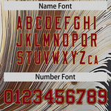 Custom Crimson Old Gold Fluid Feather Graffiti Pattern Authentic Baseball Jersey