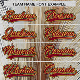 Custom Crimson Old Gold Fluid Feather Graffiti Pattern Authentic Baseball Jersey