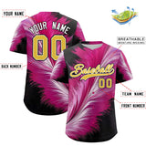 Custom Old Gold White Fluid Feather Graffiti Pattern Authentic Baseball Jersey