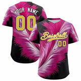 Custom Old Gold White Fluid Feather Graffiti Pattern Authentic Baseball Jersey