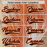 Custom Brown Orange Fluid Feather Graffiti Pattern Authentic Baseball Jersey