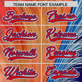 Custom Red Royal Fluid Feather Graffiti Pattern Authentic Baseball Jersey