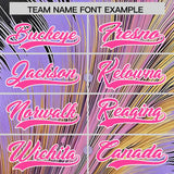 Custom Pink White Fluid Feather Graffiti Pattern Authentic Baseball Jersey