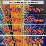 Custom Orange Royal Fluid Feather Graffiti Pattern Authentic Baseball Jersey