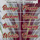 Custom Crimson White Fluid Feather Graffiti Pattern Authentic Baseball Jersey