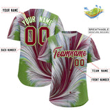 Custom Crimson White Fluid Feather Graffiti Pattern Authentic Baseball Jersey