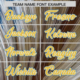 Custom Old Gold White Fluid Feather Graffiti Pattern Authentic Baseball Jersey