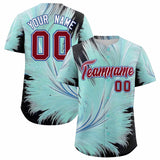 Custom Crimson White Fluid Feather Graffiti Pattern Authentic Baseball Jersey