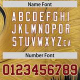 Custom Crimson Old Gold Fluid Feather Graffiti Pattern Authentic Baseball Jersey