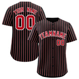Custom Black White Tricolor Stripe Fashion Authentic Baseball Jersey