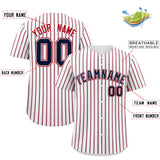 Custom White Navy Tricolor Stripe Fashion Authentic Baseball Jersey