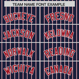 Custom Navy White Tricolor Stripe Fashion Authentic Baseball Jersey