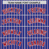 Custom Royal White Tricolor Stripe Fashion Authentic Baseball Jersey