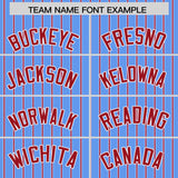 Custom Powder Blue White Tricolor Stripe Fashion Authentic Baseball Jersey