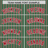 Custom Kelly Green White Tricolor Stripe Fashion Authentic Baseball Jersey