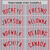 Custom Gray White Tricolor Stripe Fashion Authentic Baseball Jersey