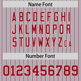 Custom Gray White Tricolor Stripe Fashion Authentic Baseball Jersey