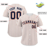 Custom White Navy Tricolor Stripe Fashion Authentic Baseball Jersey