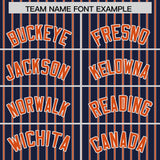 Custom Navy White Tricolor Stripe Fashion Authentic Baseball Jersey