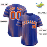 Custom Royal White Tricolor Stripe Fashion Authentic Baseball Jersey