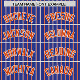 Custom Royal White Tricolor Stripe Fashion Authentic Baseball Jersey