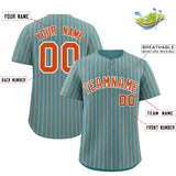 Custom Aqua White Tricolor Stripe Fashion Authentic Baseball Jersey
