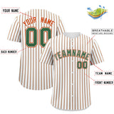 Custom White Kelly Green Tricolor Stripe Fashion Authentic Baseball Jersey