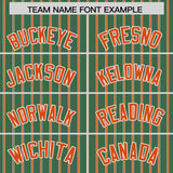 Custom Kelly Green White Tricolor Stripe Fashion Authentic Baseball Jersey