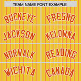 Custom Gold White Tricolor Stripe Fashion Authentic Baseball Jersey