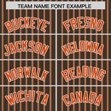 Custom Brown White Tricolor Stripe Fashion Authentic Baseball Jersey