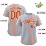 Custom Gray White Tricolor Stripe Fashion Authentic Baseball Jersey