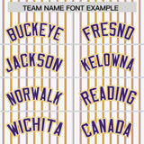 Custom White Purple Tricolor Stripe Fashion Authentic Baseball Jersey