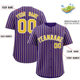 Custom Purple White Tricolor Stripe Fashion Authentic Baseball Jersey