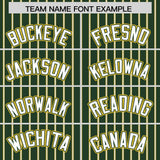 Custom Green Gold Tricolor Stripe Fashion Authentic Baseball Jersey