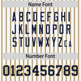 Custom White Navy Tricolor Stripe Fashion Authentic Baseball Jersey