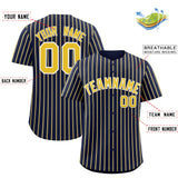 Custom Navy White Tricolor Stripe Fashion Authentic Baseball Jersey