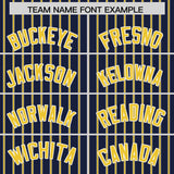 Custom Navy White Tricolor Stripe Fashion Authentic Baseball Jersey