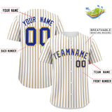 Custom White Royal Tricolor Stripe Fashion Authentic Baseball Jersey