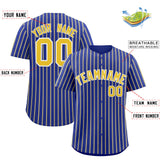 Custom Royal White Tricolor Stripe Fashion Authentic Baseball Jersey