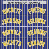 Custom Royal White Tricolor Stripe Fashion Authentic Baseball Jersey