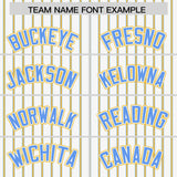 Custom White Powder Blue Tricolor Stripe Fashion Authentic Baseball Jersey