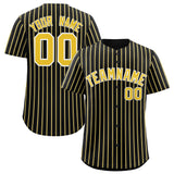 Custom Black White Tricolor Stripe Fashion Authentic Baseball Jersey