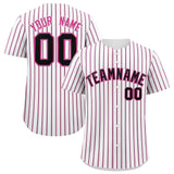 Custom White Black Tricolor Stripe Fashion Authentic Baseball Jersey