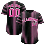 Custom Black White Tricolor Stripe Fashion Authentic Baseball Jersey