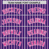 Custom Purple White Tricolor Stripe Fashion Authentic Baseball Jersey