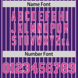 Custom Purple White Tricolor Stripe Fashion Authentic Baseball Jersey