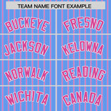 Custom Powder Blue White Tricolor Stripe Fashion Authentic Baseball Jersey