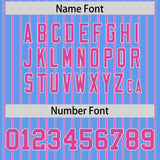 Custom Powder Blue White Tricolor Stripe Fashion Authentic Baseball Jersey