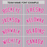 Custom Gray White Tricolor Stripe Fashion Authentic Baseball Jersey