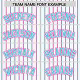 Custom White Sky Blue Tricolor Stripe Fashion Authentic Baseball Jersey